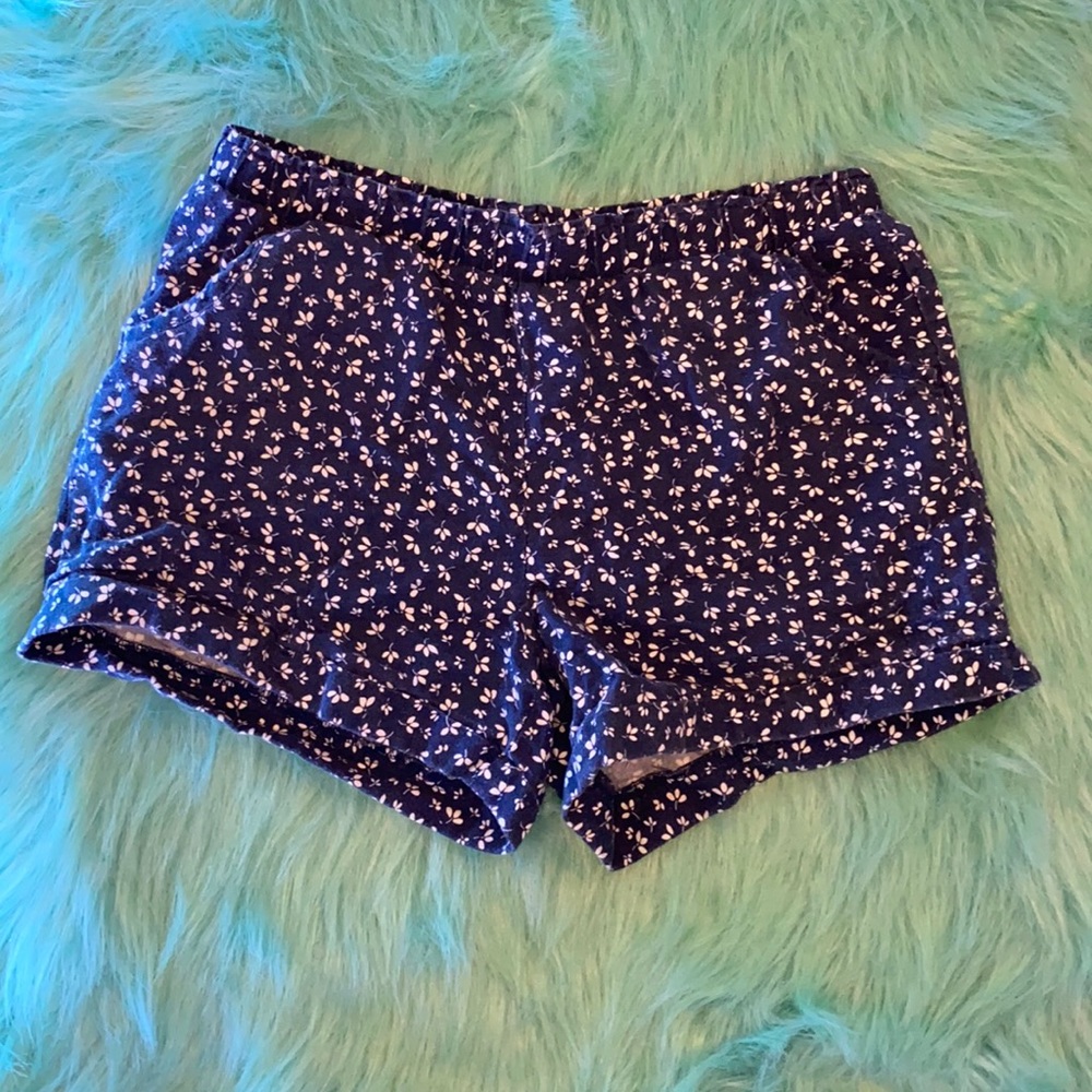 Blue, prints, shorts, size small, good condition